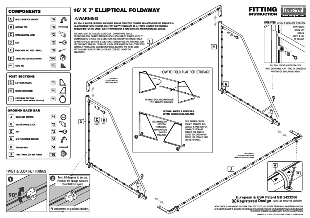 Goalpost fitting Instructions football goalsfootball goalposts