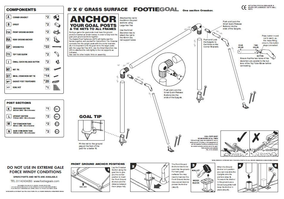 Plastic Football Goal Fitting Instructions football goalsfootball